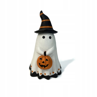 Halloweenske stolové dekorácie Strašidelné tekvicové stolové dekorácie, biela